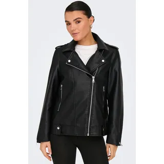 ONLY Lederimitatjacke »ONLMILLE FAUX LEATHER JACKET OTW«, schwarz