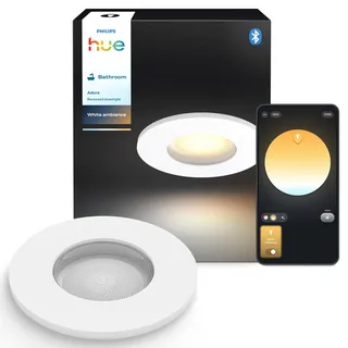 Philips Hue White Ambiance Adore Deckenspot rund, weiß 1x250lm inkl. Dimmschalter, Bad-Beleuchtung, dimmbar, steuerbar via App, kompatibel mit Amazon Alexa (Echo, Echo Dot), neue Generation