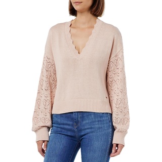 Pepe Jeans Damen Damara V Neck Pullover Sweater, Pink (Ash Rose), S