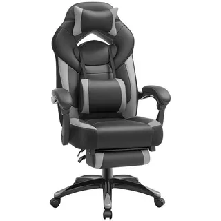 Boxxx Gamingstuhl , Grau, Schwarz , Textil , Drehkreuz , 70x128x64 cm , Wippfunktion, ergonomische Rückenlehne , Büromöbel, Büromöbel-Sets & Büromöbel-Serien, Büromöbelserien