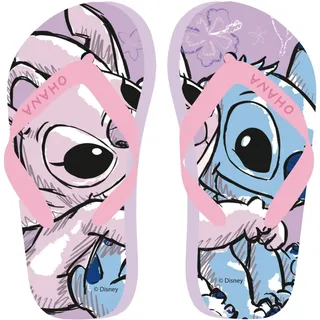 Disney Stitch Mädchen Flip Flops, Stitch und Angel Sommersandalen Badelatschen, Größen EU 28 bis 35 (Lila, EU Schuhgrößensystem, Jugendliche, Damen, Numerisch (von/bis), M, 34, 35)