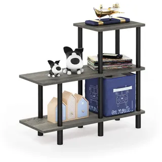 Furinno Turn-N-Tube 3-stufiges Leiterregal, Französische Eiche | Offene Aufbewahrungsregale, Röhrendesign, dekoratives Regal, für Ordnung, Wohnzimmer, Garage und Homeoffice
