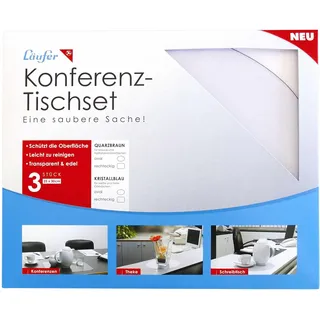 Läufer 32635 Tischset, durchsichtige Unterlage 25x30 cm, oval, transparent kristallblau, für Kaffeegedecke, Blumenvasen, Kaffeevollautomat, für Konferenzräume, Empfang, Büro und Küche