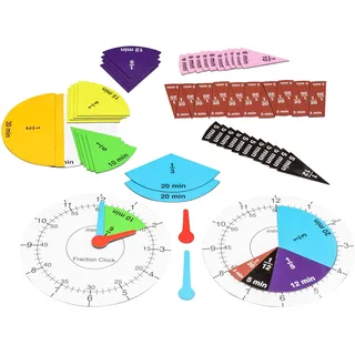 Wissner WISSNER® aktiv Lernen – Fraction Clock mit magnetischen Bruchteilen, 2 Zifferblätter, spielerisch Uhrzeiten und Bruchteile Lernen, magnetisch, nachhaltig, hergestellt in Bensheim/Hessen/Deutschland