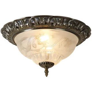 Searchlight Landhaus Deckenleuchte 1 E14 rund braun