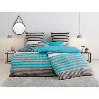 H.I.S Bettwäsche »Majoran« 2 Stk. tlg. gestreifte Bettwäsche in verschiedenen Qualitäten, blau