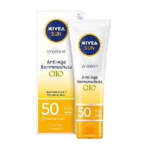 2x Nivea Sun UV Q10 Gesicht Anti-Age &amp; Anti-Pigment-Flecken Sonnencreme LSF50, 50ml um 14,87 € statt 29,90 €