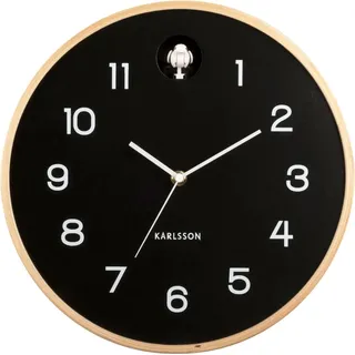Karlsson Wanduhr NATURAL CUCKOO schwarz | Ø31,5x6cm - Schwarz