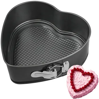 Kamehame Herz Springform Herzbackform 23 cm Kuchenform Herz Backform antihaftbeschichtet Herzspringform Kuchen Herzform Backform, 1 Stück