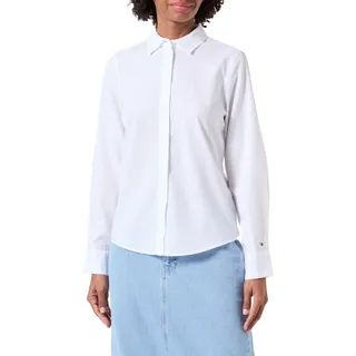Tommy Hilfiger Damen Hemd Regular Shirt Baumwolle, Weiß (Th Optic White), 32