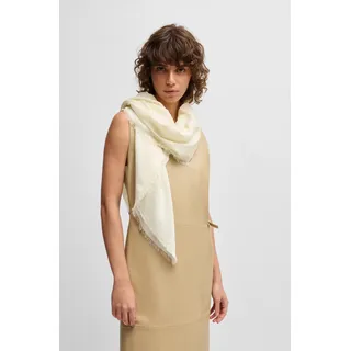 Boss Schal "Ledonia 120*120", Damen, weiß (open weiß 118), Web, Materialmix, gemustert, Modetücher Schal, mit Jaquardmuster