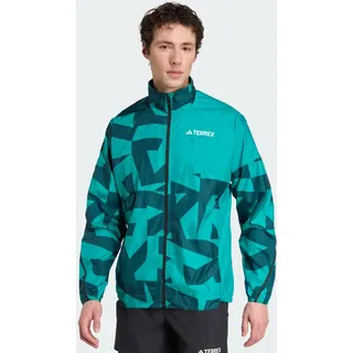 adidas Herren Terrex Multi Printed Wind Jacket, Pure Teal/Aurora Ivy, XXL