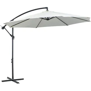 Outsunny Sonnenschirm, Stahl, Polyester, Cremeweiß , Metall , 3x3 cm , Sonnenschutz, Ampelschirme