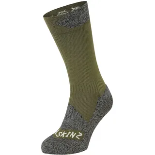 Sealskinz Raynham Allwetter-Socken, wasserdicht, halbhoch, olivgrün-graumeliert, Größe S