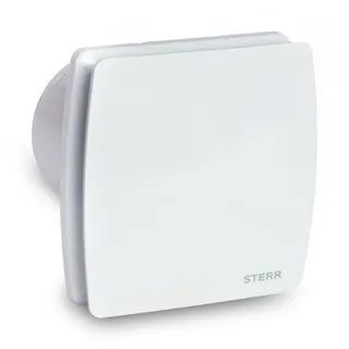 STERR Badezimmerlüfter mit Rückschlagventil Weiß Silent Badlüfter - Modern Lüfter ins Badezimmer 12W - Badlüfter 100mm - LFS100-Q