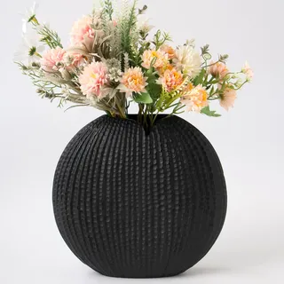 Leewadee - Moderne Blumenvase, Bodenvase für Pampasgras Als Wohnzimmer Deko- 26 cm Hoch, Schwarz