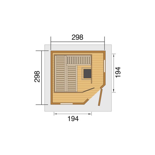 Bild von Saunahaus Kurikka Sparset 7,5 kW BioS natur