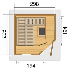 Bild von Saunahaus Kurikka Sparset 7,5 kW BioS natur