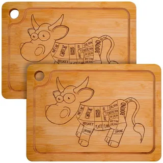 Dune Design DuneDesign 2er Set Bambus Holzbrett Kuh
