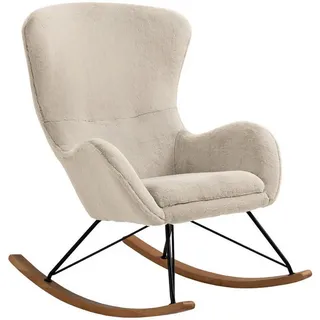 SalesFever Schaukelstuhl Lammfelloptik