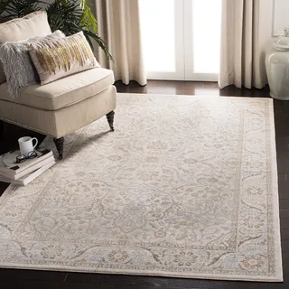 SAFAVIEH Traditionell Teppich für Wohnzimmer, Esszimmer, Schlafzimmer - Isabella Collection, Kurzer Flor, Creme und Beige, 91 X 152 cm