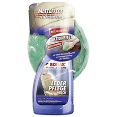 SONAX XTREME Aktionsset LederPflegeMilch (500 ml) + MicrofaserpflegePad (1 Stück), 0254741