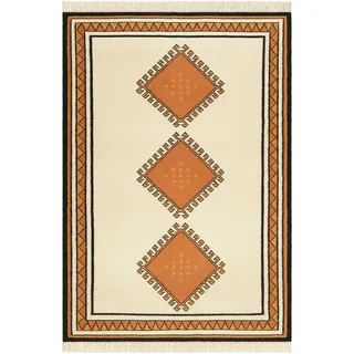 Teppich WECON HOME "Afoud", weiß, B:80cm H:5mm L:150cm, Schurwolle, Teppiche, Teppich, Kurzflorteppich, handgewebt, geometrisch, modern, stilvoll, natürlich