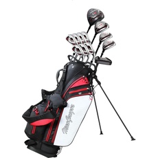 MACGREGOR Herren Zt1 Stahl/Graphit, Cart/Standtasche, Rechts-und Linkshänder, Golf-Paket-Sets, schwarz/rot, Einheitsgröße