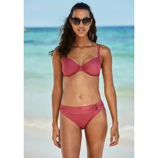 Bügel-Bikini-Top S.OLIVER "Rome", Damen, Gr. 36, Cup C, rot (rostrot), Microfaser, Polyamid, unifarben, Bikini-Oberteile Bügel-Bikini-Top, in verschiedenen Unifarben