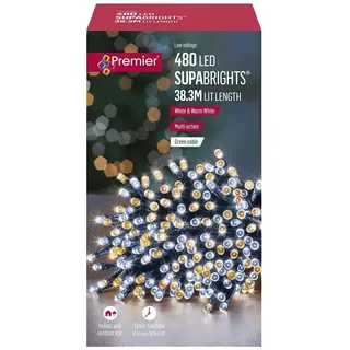 480 LED Warmes Weiß/Weiß Weihnachten Fairy Lichter Timer 46.3m Innen/Außen Deko