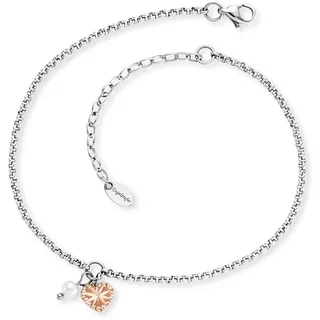 Engelsrufer Fußkette »Herz« mit Süßwasserzuchtperle, rosegold
