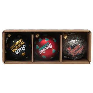 Mr Wonderful Make It Merry Weihnachtsbaumschmuck - Red / Gold - One Size