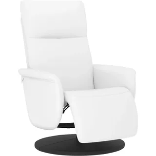 Relaxsessel mit Fußteil Weiß Kunstleder - Weiß