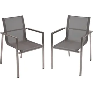 Garden Pleasure SIENNA Stapelstuhl 56 x 56 x 85 cm silber 2 St.