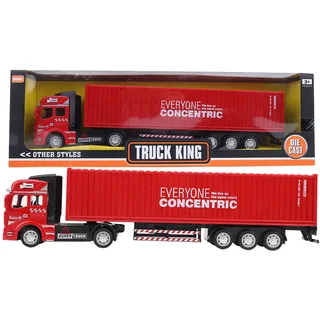 48 Alloy Container Lkw Modell-Spielzeug, hohe Simulation, Kinder Spielzeugfahrzeuge, rotes Container-Lkw Modell