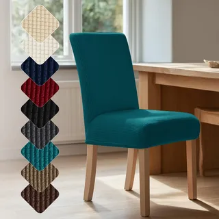 Deconovo Stuhlüberzug für Bürostuhl Stuhlüberzug husse Stuhlabdeckung Stuhlbezug 45x45x60 cm Türkis 2 Stück