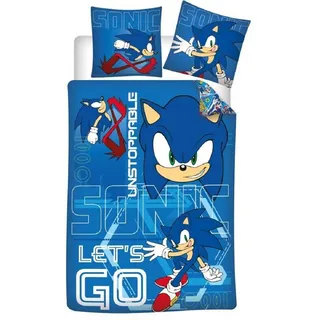 Aymax Sonic Bettbezug Lets Go Blau 140 x 200 cm + 65 x 65 cm