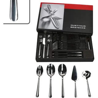 35tlg Style Art Komplett-Besteck-Set inkl Anlegeteile 6 Pers Messer Gabel Löffel - Silber