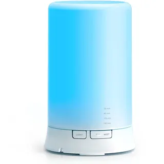 The Body Source 100ml Ultraschall Aroma Diffuser - Luftbefeuchter mit 7 Farben LED Licht und Timer - Elektrische Duftlampe für ätherische Öle - Aromatherapie für Zuhause, Büro, Spa