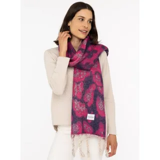 Zwillingsherz Modeschal »"Big Leo"« mit modischem Leomuster und Fransen, rosa