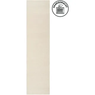 Wollteppich THEKO "Janne, Berber Teppich, Wolle, meliert, handgearbeitet" Gr. 13, beige (natur), B:90cm H:20mm L:250cm, Wolle, Teppiche, Wollteppich, handgetuftet, Wohnzimmer, Schlafzimmer, Esszimmer