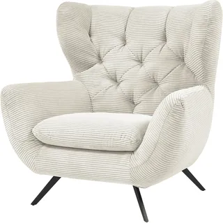 Candy 3C Candy »Beatrice Ohrensessel mit Knopfheftung im Rücken« bequemer Retro Solitärsessel auch in Cord und Fellimitat