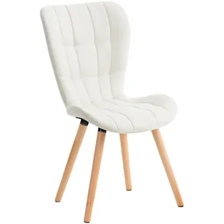 CLP Stuhl Lederlook weiß , Weiß , Holz , 50x88x63 cm , Esszimmer, Stühle
