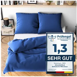 Wolkenfeld Winter Bettwäsche 200x220 cm, 155x220 - kuschlig weich", & bügelfrei – ÖKO-TEX Zertifiziert – Mikrofaser Bettwäsche-Sets 1x Bettbezug 220x220 + 2X Kissenbezug 80x80
