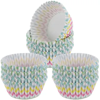 QUARKZMAN 100 Stück Papierbackformen Papier + Cupcake förmchen, Boden 5 cm | Lebensmittelqualität Ungebleicht, Antihaft & Fettdichte Pergament Cupcakeform Papier,für Feste/Feiern/zum Backen,Grün bunte