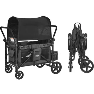 Vevor Bollerwagen 4-Sitzer dunkelgrau/schwarz