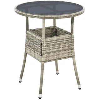 Juskys Gartentisch Ø 60 x 73 cm Grau