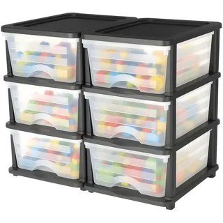 Vevor Schubladenwagen 2er-Pack 3-tlg. Schwarz/Weiß