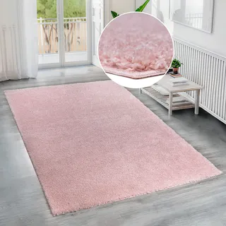 Hochflor-Teppich BRUNO BANANI "Shaggy Soft" Gr. 2, rosa, B:70cm H:30mm L:140cm, Kunstfaser, Teppiche, Hochflor-Teppich, gewebt, Uni Farben, besonders weich und kuschelig, Kundenliebling