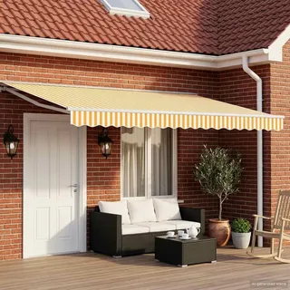 vidaXL Manuell einziehbare Markise Orange 5 x 3 m - Weiß